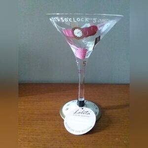 Lolita Pink Martini Glass with Fun Design